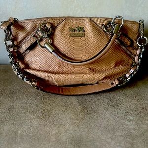 Coach Madison Sophia Python Leather Bag Color Tan